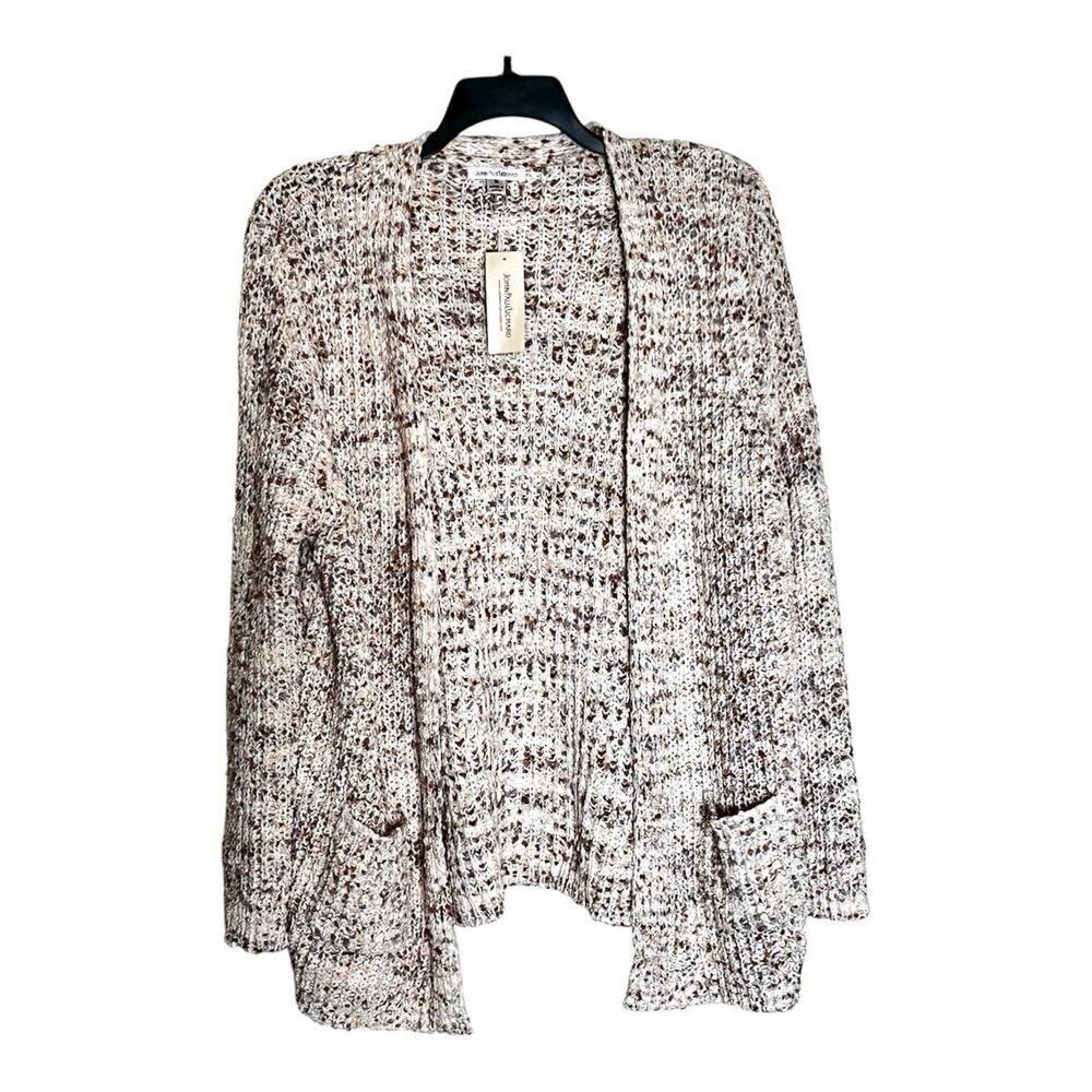 John Paul Richard Long Open Front Cardigan Sweater Size XL Beige Tan NWT